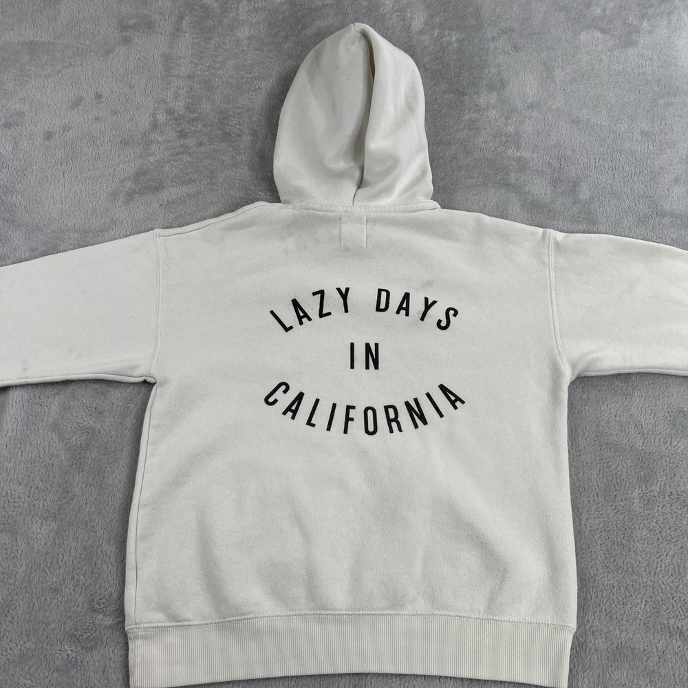 Billabong Hoodie M White Womens Lazy Days in California Pullover Surf Beach